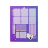 Cute Kawaii Astronaut Undated Weekly Planner Notitieblok (Linkerzijde)