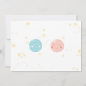 Cute Kawaii Astronomy Baby Gender Reopenbaarmaking Kaart (Achterkant)