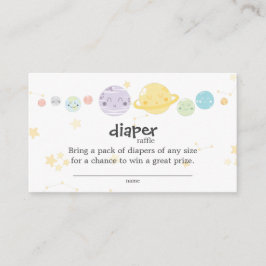 Cute Kawaii Astronomy Baby shower Diaper Raffle Informatiekaartje