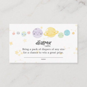 Cute Kawaii Astronomy Baby shower Diaper Raffle Informatiekaartje