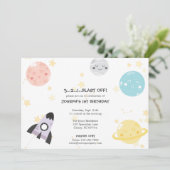 Cute Kawaii Astronomy Kind Birthday Kaart (Staand voorkant)