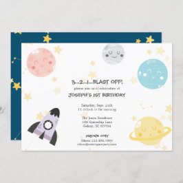 Cute Kawaii Astronomy Kind Birthday Kaart