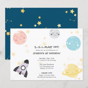 Cute Kawaii Astronomy Kind Birthday Kaart