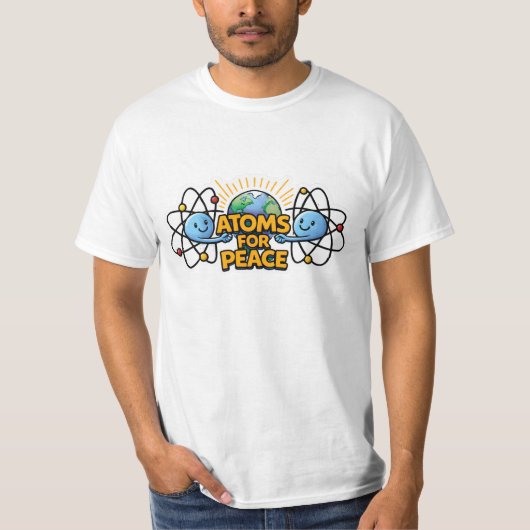 Cute Kawaii Atoms For Peace- Science Teach T-Shirt (Voorkant)