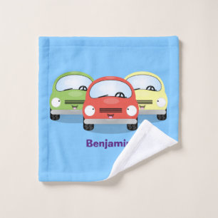 Cute kawaii auto's cartoonillustratie bad handdoek