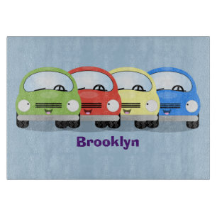 Cute kawaii auto's cartoonillustratie snijplank