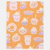 Cute Kawaii Autumn Pumpkin Pie Pattern in Pastel Fleece Deken (Voorkant)