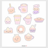 Cute Kawaii Autumn Pumpkin Pie Pattern in Pastel Sticker (Vel)