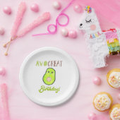 Cute Kawaii Avocado Avo Great Birthday Sweet Papieren Bordje (Feest)
