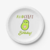 Cute Kawaii Avocado Avo Great Birthday Sweet Papieren Bordje (Voorkant)