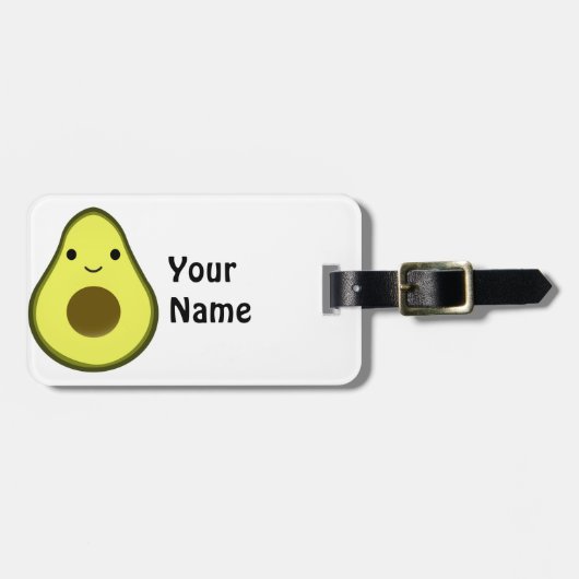 Cute Kawaii Avocado Bagagelabel (Voorkant horizontaal)