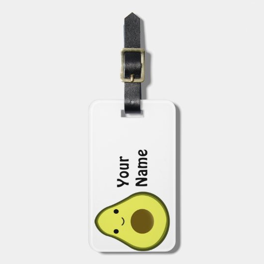 Cute Kawaii Avocado Bagagelabel (Voorkant verticaal)