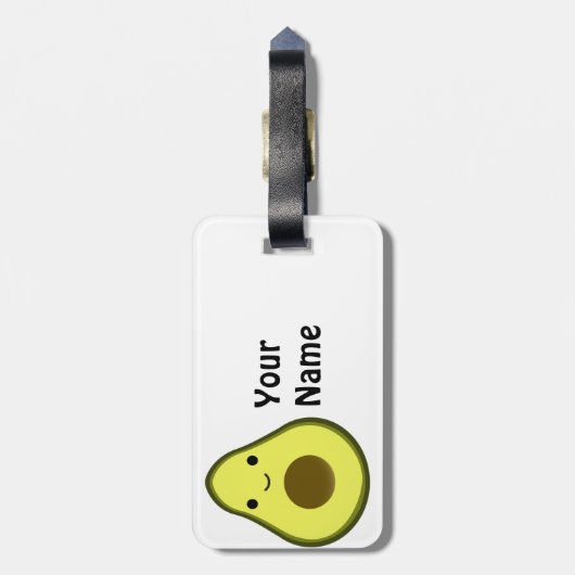 Cute Kawaii Avocado Bagagelabel (Achterkant verticaal)