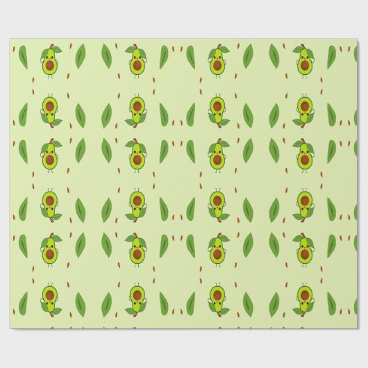 Cute kawaii avocado cadeaupapier (Vlak)