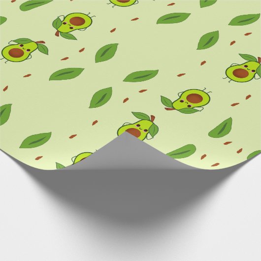 Cute kawaii avocado cadeaupapier (Hoek)