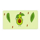 Cute kawaii avocado etiket (Voorkant)