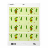 Cute kawaii avocado etiket (Full Sheet)
