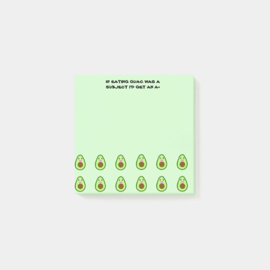 Cute Kawaii Avocado Funny School Memo Post-it® Notes (Voorkant)