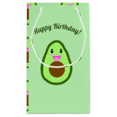 Cute Kawaii Avocado Happy Birthday Klein Cadeauzakje (Achterkant)
