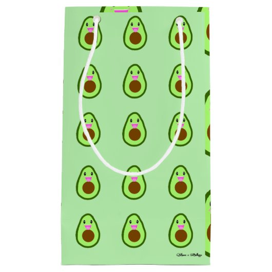 Cute Kawaii Avocado Happy Birthday Klein Cadeauzakje (Voorkant)