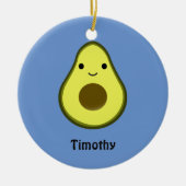 Cute Kawaii Avocado Keramisch Ornament (Voorkant)