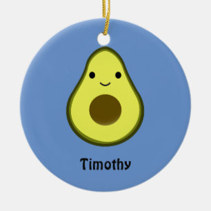 Cute Kawaii Avocado Keramisch Ornament