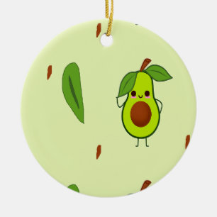 Cute kawaii avocado keramisch ornament