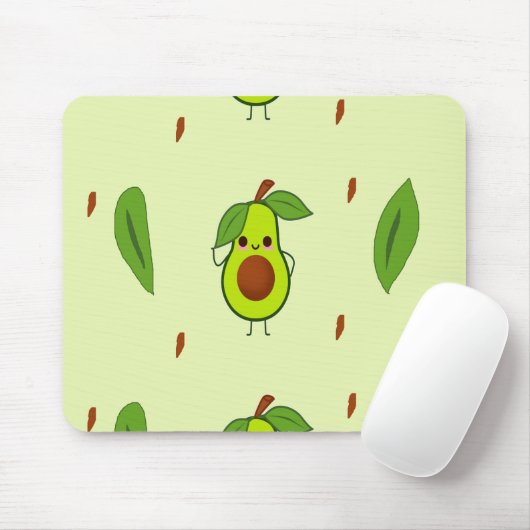 Cute kawaii avocado muismat (Met muis)