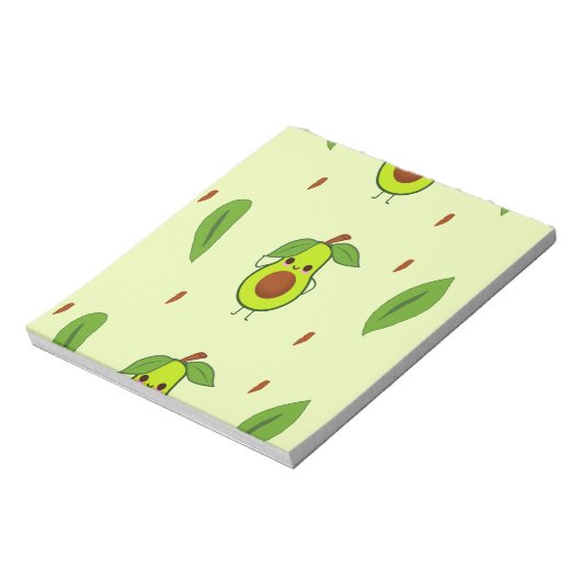 Cute kawaii avocado notitieblok (Linkerzijde)