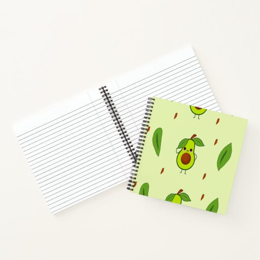 Cute kawaii avocado notitieboek (Binnen)