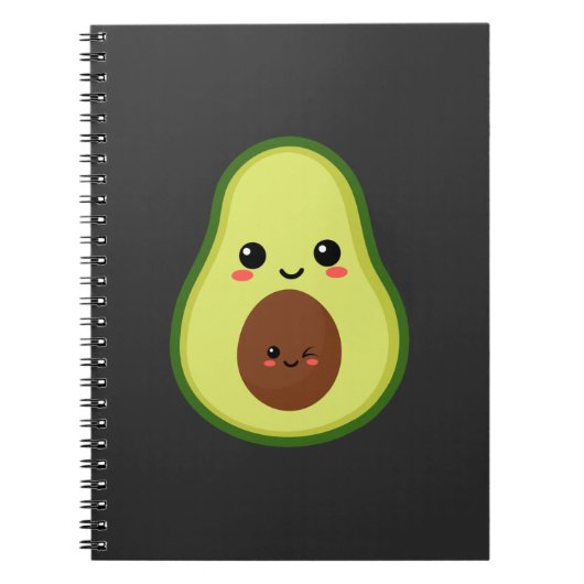 Cute kawaii avocado notitieboek (Voorkant)