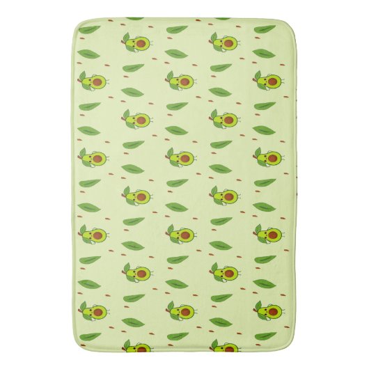 Cute kawaii avocado on green badmat (Voorkant Verticaal)