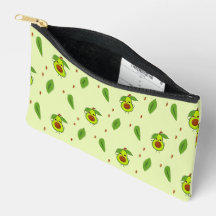 Cute kawaii avocado on green