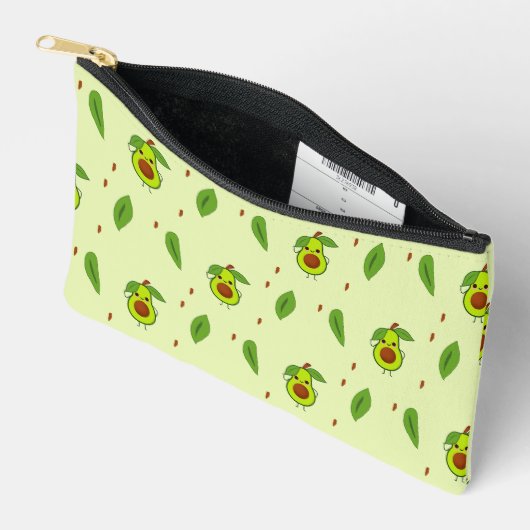 Cute kawaii avocado on green etui (Open)