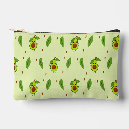 Cute kawaii avocado on green etui (Voorkant)