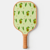 Cute kawaii avocado on green pickleball paddle (Voorkant)