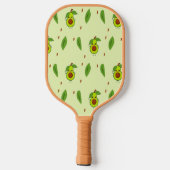 Cute kawaii avocado on green pickleball paddle (Achterkant)