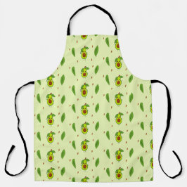 Cute kawaii avocado on green schort