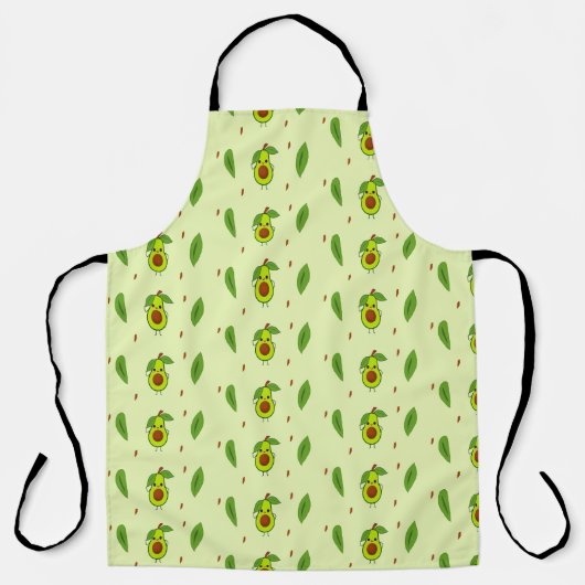Cute kawaii avocado on green schort (Voorkant)