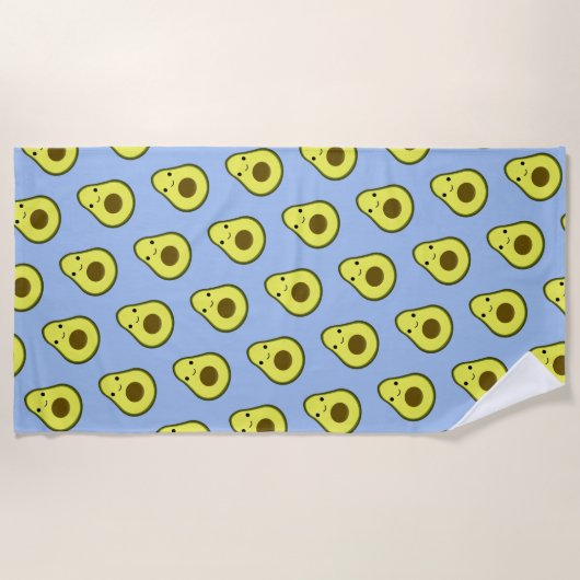 Cute Kawaii Avocado Pattern Strandlaken (Voorkant)