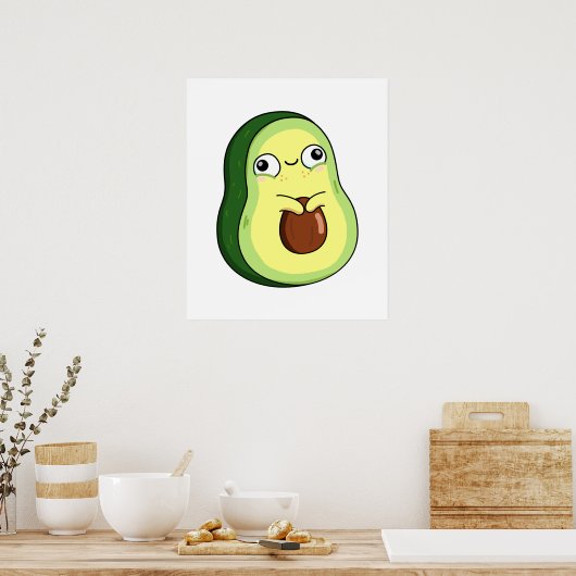 Cute Kawaii Avocado Poster (Keuken)
