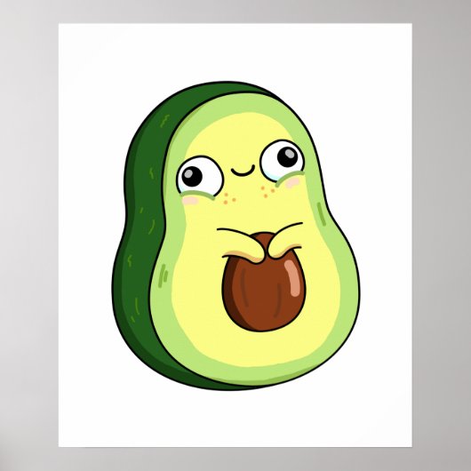 Cute Kawaii Avocado Poster (Voorkant)