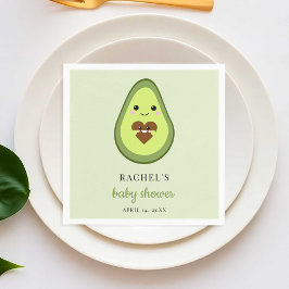 Cute Kawaii Avocado Pregnant Baby shower Fiesta Servet