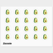 Cute Kawaii Avocado Ronde Sticker (Vel)
