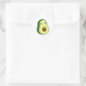 Cute Kawaii Avocado Ronde Sticker (Tas)