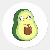 Cute Kawaii Avocado Ronde Sticker (Voorkant)