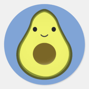 Cute Kawaii Avocado Ronde Sticker