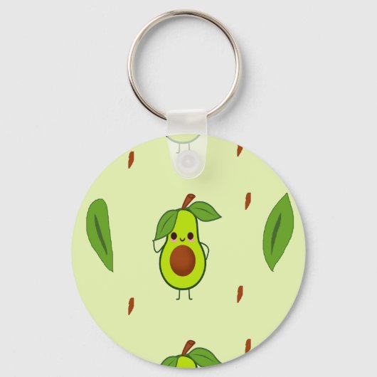 Cute kawaii avocado sleutelhanger (Voorkant)