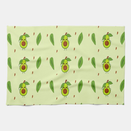 Cute kawaii avocado theedoek (Horizontaal)