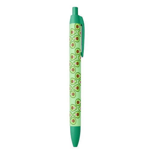 Cute kawaii avocado zwarte inkt pen (Achterkant (Verticaal))